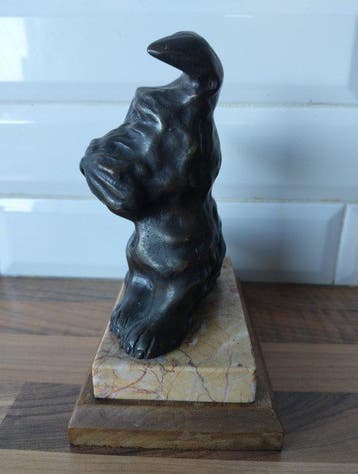 sculptuur, Terrier écossais - 18 cm - Brons