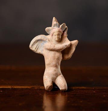Oud-Griekenland, Putti-figuur in terracotta - 7 cm
