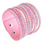 Fako Bijoux - Armband - Breed - Strass - Roze, Verzenden