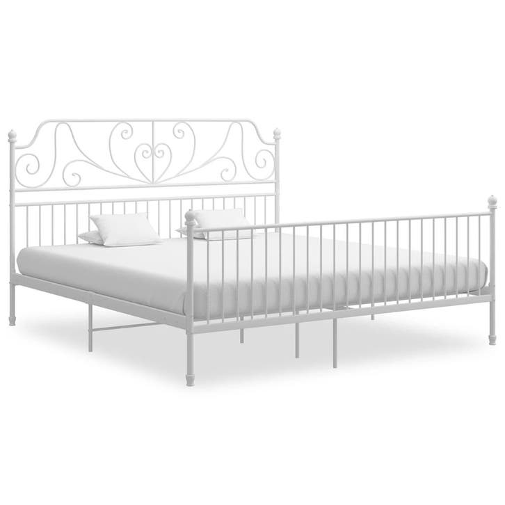 vidaXL Bedframe metaal wit 180x200 cm, Huis en Inrichting, Slaapkamer | Bedden, Nieuw, Verzenden