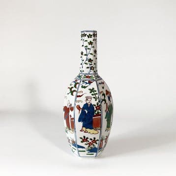 Vaas - Porselein - Japan - Figuratieve Veelkleurige Vaas, Antiek en Kunst