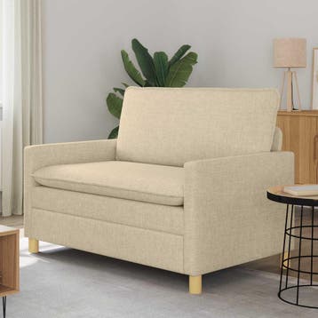 vidaXL bank / zetel Crèmekleurig 126 x 81 x 87,5 cm Stof, Verzenden