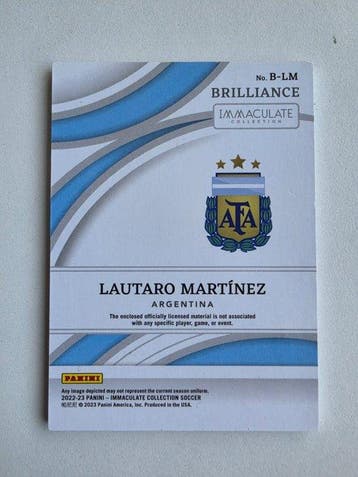 2022/23 Panini Immaculate Collection Lautaro Martinez 6/25, Verzamelen, Nieuw