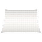 vidaXL Zonneschaduwzeil Lichtgrijs en wit 3 / 4 x 3 m HDPE, Verzenden, Nieuw