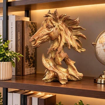 Sculpture, Handcrafted Resin Horse Head - 27.5 cm - Résine