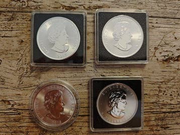 Canada. 5 Dollars 2016-2018 (Lot of 4 coins)