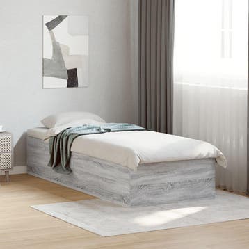 vidaXL Bedframe bewerkt hout grijs sonoma eikenkleurig, Verzenden, Nieuw