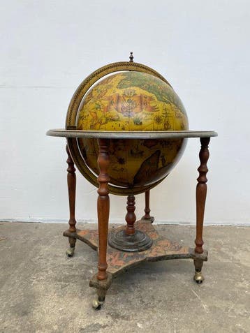 Globe bar - Hout - Bar Mappemonde Italiaans
