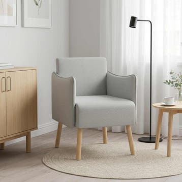 vidaXL Accentstoel Lichtgrijs Korrelig fluweel, Verzenden