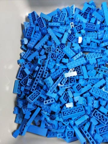 Lego - geen serie - 01. Partij van 1000 blauwe bouwstenen -