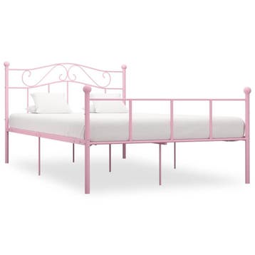 vidaXL Bedframe metaal roze 160x200 cm, Huis en Inrichting, Slaapkamer | Bedden, Verzenden, Nieuw