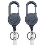 Fako Bijoux - 2x Robuuste Uittrekbare Sleutelhanger Met, Verzenden