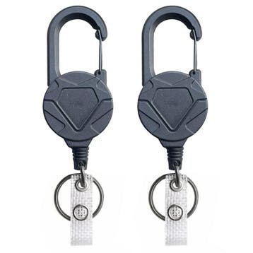 Fako Bijoux - 2x Robuuste Uittrekbare Sleutelhanger Met, Verzenden, Nieuw