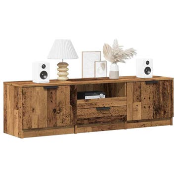 vidaXL Tv-meubel 140x35x40 cm bewerkt hout oud houtkleurig, Verzenden