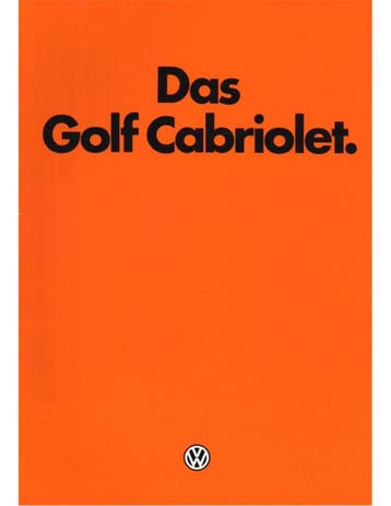 1980 VOLKSWAGEN GOLF CABRIOLET BROCHURE DUITS