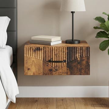 vidaXL Muurbevestigde Nachttafel met lade Oud hout 49 x 34,5, Verzenden, Nieuw