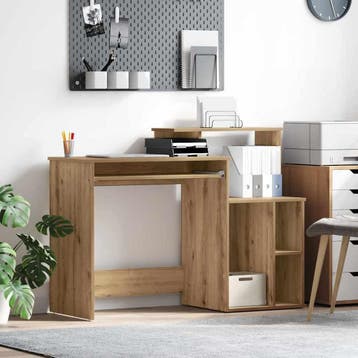 vidaXL Bureau Artisan Eiken Bewerkt hout 120,5 x 44 x 88,5, Verzenden, Nieuw