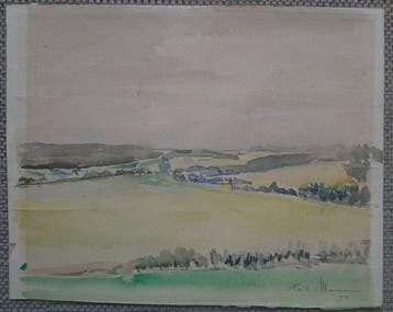 Maurice Paul (1889-1965) - Glooiend landschap in geel en