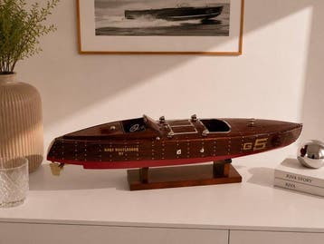 Magnifique BABY BOOTLEGGER 53 cm modelisme bois maquette, Nieuw