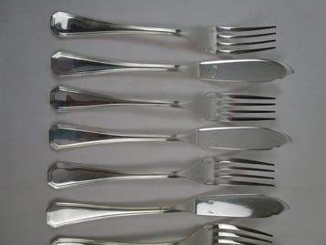Christofle - Bestekset - Amerika - 6 visbestek - ongebruikt, Antiek en Kunst