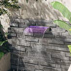 vidaXL Watervaloverlaat met RGB LEDs 45 cm roestvrij staal, Tuin en Terras, Verzenden, Nieuw