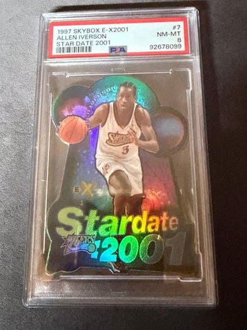 1997 Skybox Skybox E-X2001 Allen Iverson #7 Foil, Graded, Nieuw
