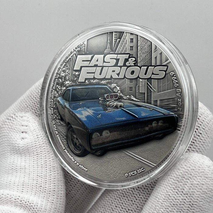 Niue. 5 Dollars 2023 – Fast & Furious – 2 oz Silver – Ag, Postzegels en Munten, Munten | Europa | Niet-Euromunten