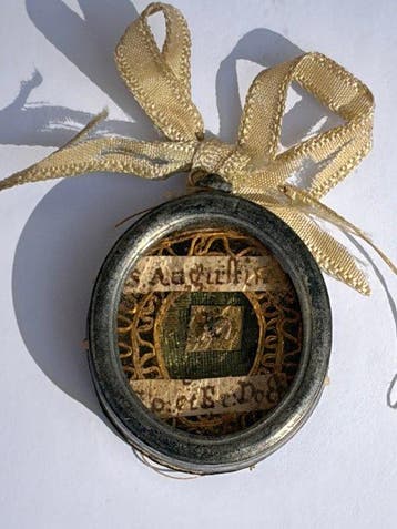 Reliekhouder - Metaal, Glas, Textiel, Was - 1800-1850 - Sint