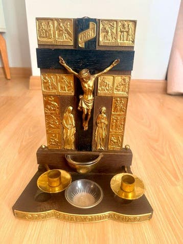 Antiek Crucifix - Hout, Metaal - 1940-1950 - 33 cm
