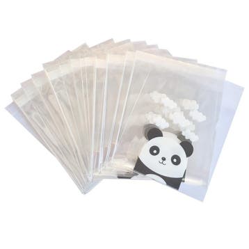 Cellofaan Zakjes met Plakstrip - 10x10 cm - Zwart/Wit -, Verzenden