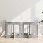 vidaXL Hondenhek met standaarden 4 pcs Grijs sonoma 60 x 60, Verzenden