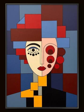 Marcel Mendez - Fragmented Face #60 -XL- ( No reserve )
