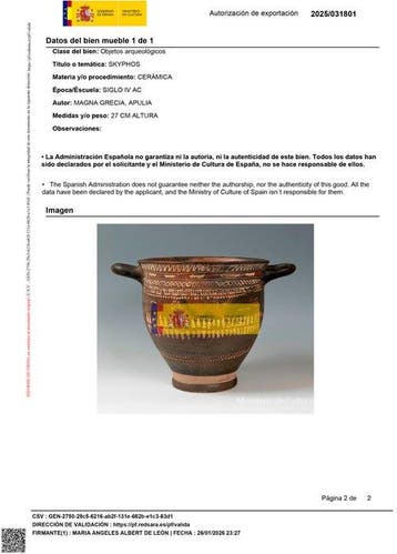 Oud-Grieks, Magna Graecia Aardewerk Zeer grote skyfos. 39 cm