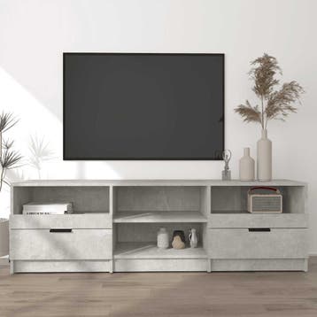 vidaXL Tv-meubel 150x33,5x45 cm bewerkt hout betongrijs, Verzenden, Nieuw