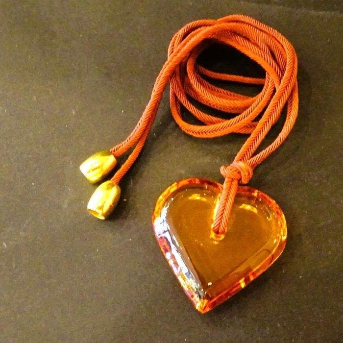 Baccarat - Amber / Cognac Kristal - Halsketting -, Antiquités & Art, Antiquités | Verre & Cristal