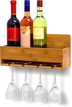 2dekans | SoBuy - Wandgemonteerd wijnrek met glazenhouder -, Ophalen of Verzenden, Nieuw