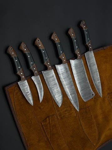 Japanese Style Kitchen Knife SET With Leather BAG Included -