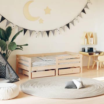 vidaXL Kinderbedframe met lades 70x140 cm massief grenenhout, Verzenden, Nieuw