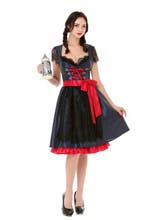 Dirndl Jurk Oktoberfest Zwart Rode Strik, Verzenden, Nieuw