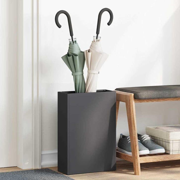 vidaXL Opslaghaak & Rek Zwart 28 x 12 x 41 cm Staal, Maison & Meubles, Accessoires pour la Maison | Porte-parapluies, Envoi