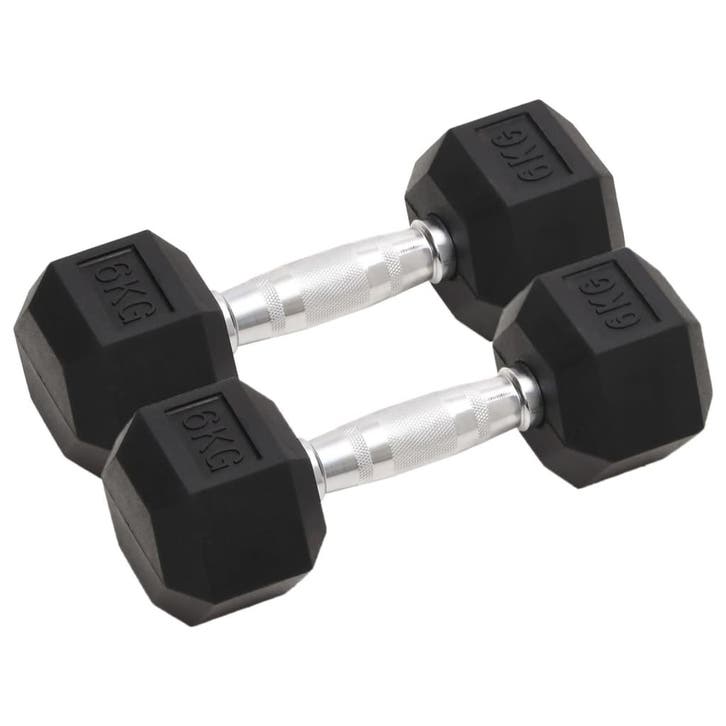 vidaXL Halters 2 st 12 kg totaal gietijzer, Sport en Fitness, Fitnessmaterialen, Nieuw, Verzenden