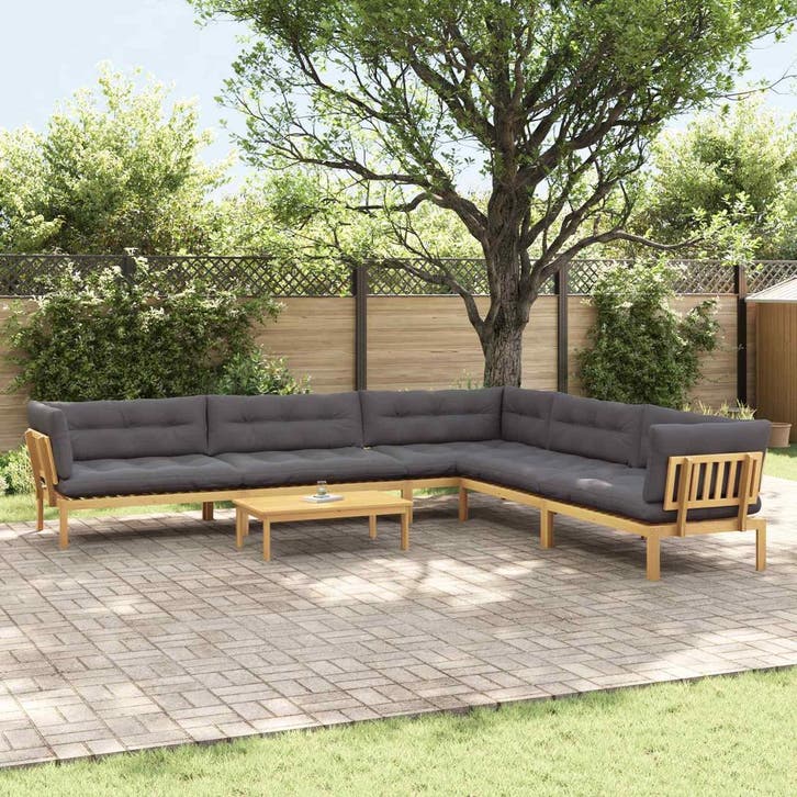 vidaXL 6 Stuk Tuinpallet Sofa Eenheden Massief Acacia Hout, Tuin en Terras, Tuinsets en Loungesets, Nieuw, Verzenden