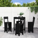 vidaXL 5-delige Barset massief grenenhout zwart, Tuin en Terras, Verzenden, Nieuw
