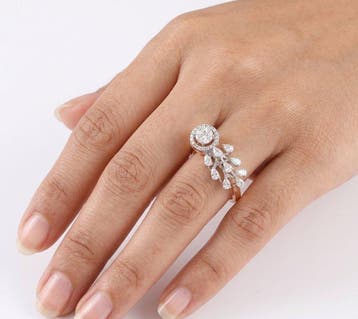Ring - 14 karaat Roségoud - 0.67ct. tw. Diamant (Natuurlijk)