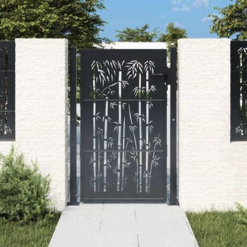 vidaXL Poort met bamboe-ontwerp 100x125 cm staal, Verzenden, Nieuw