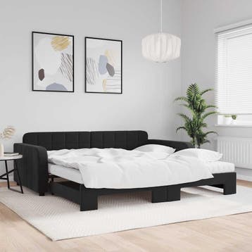 vidaXL Slaapbank onderschuifbed en matrassen 100x200 cm, Verzenden, Nieuw