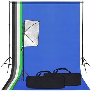 vidaXL Fotostudioset met softboxlamp en achtergrond, Verzenden
