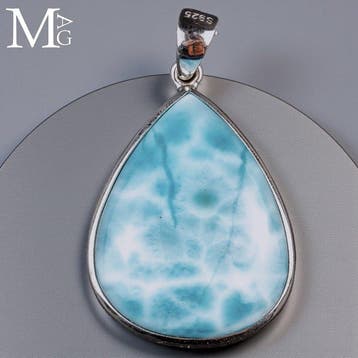 Topkwaliteit Larimar-edelsteen - zeldzaam mineraal -