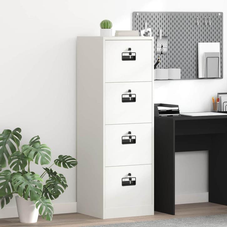 vidaXL Bestandkast met lade Wit 45,5 x 42 x 139 cm, Huis en Inrichting, Kasten | Overige, Nieuw, Verzenden