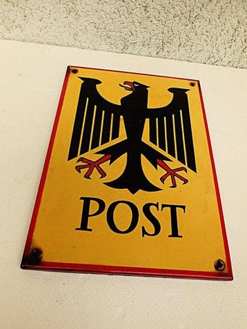 *BERICHT* - Emailleschild org.*POST* - Reclamebord - Emaille